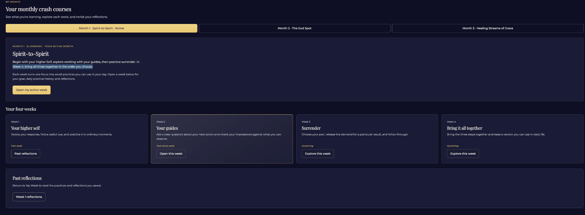 Academy Practice Center — member practice screen